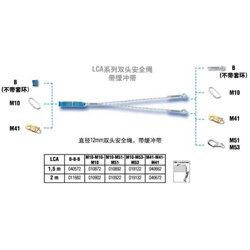 達克泰LCA雙頭安全繩帶緩沖帶